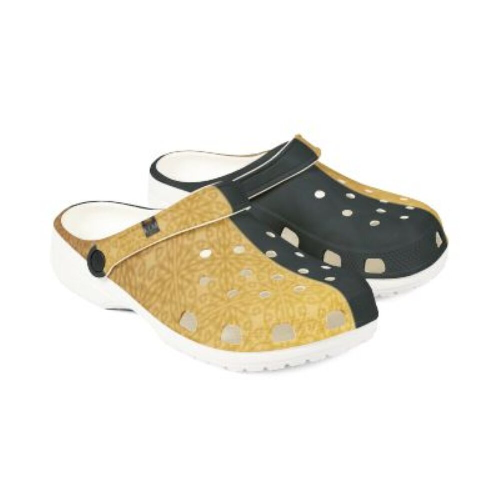 Black & Gold Mandala Pattern Slip-On Shoes
